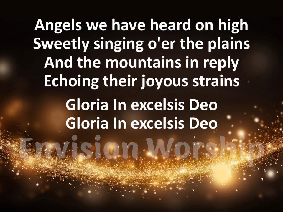 Christmas Carol Angels We Have Heard On High Lyrics PowerPoint for Worship Service on Christmas Eve