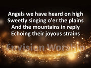 Christmas Carol Angels We Have Heard On High Lyrics PowerPoint for Worship Service on Christmas Eve