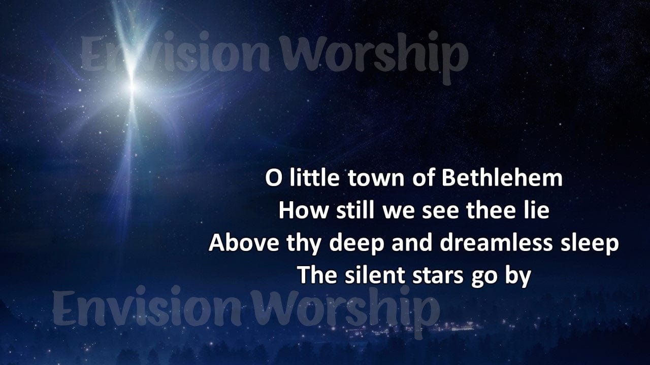 O Little Town of Bethlehem Lyrics PowerPoint Presentation Template slides for Christmas worship service