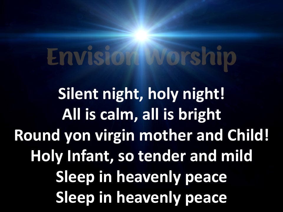 Silent Night lyric Christmas Eve PowerPoint Presentation Template Slides for Christmas Eve