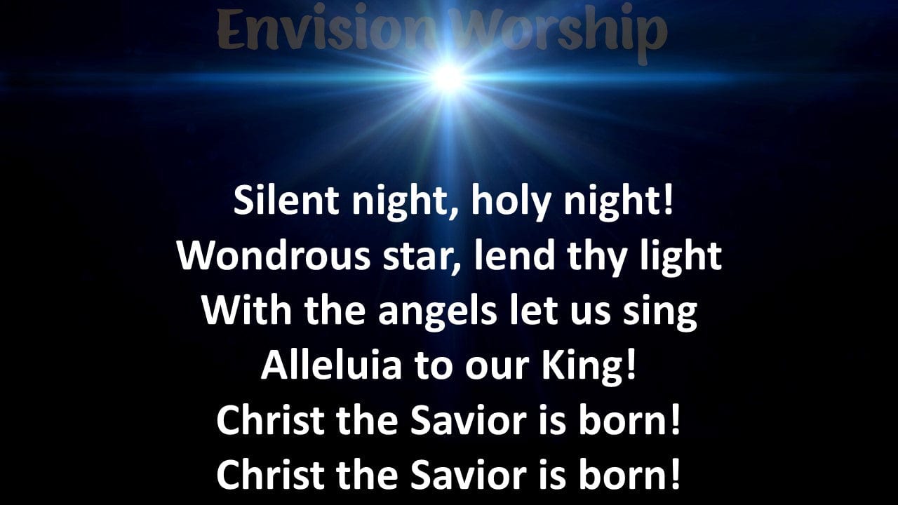 Silent Night lyric Christmas Eve PowerPoint Presentation  Slides for Christmas Eve Worship Service
