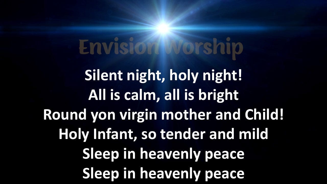 Silent Night lyric Christmas Eve PowerPoint Presentation for Christmas Eve Church Worship Service