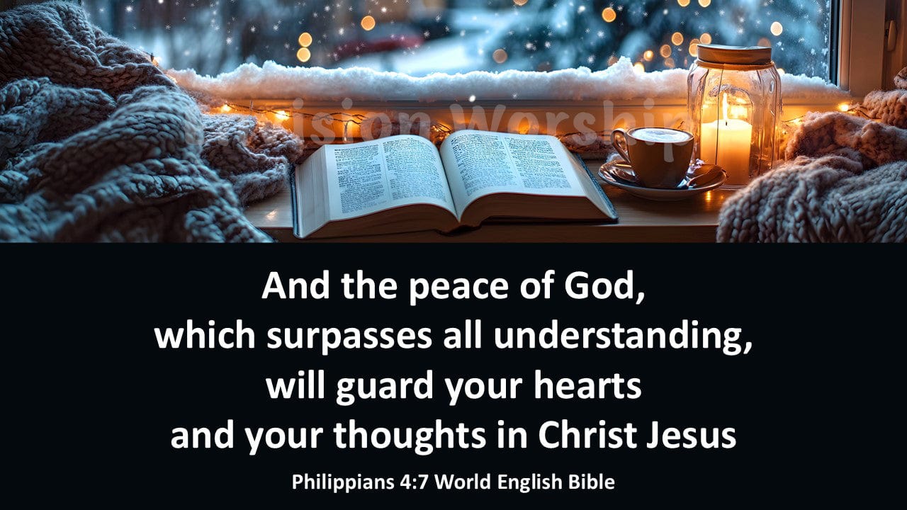 Winter Bible Verse Church PowerPoint template slides for worship