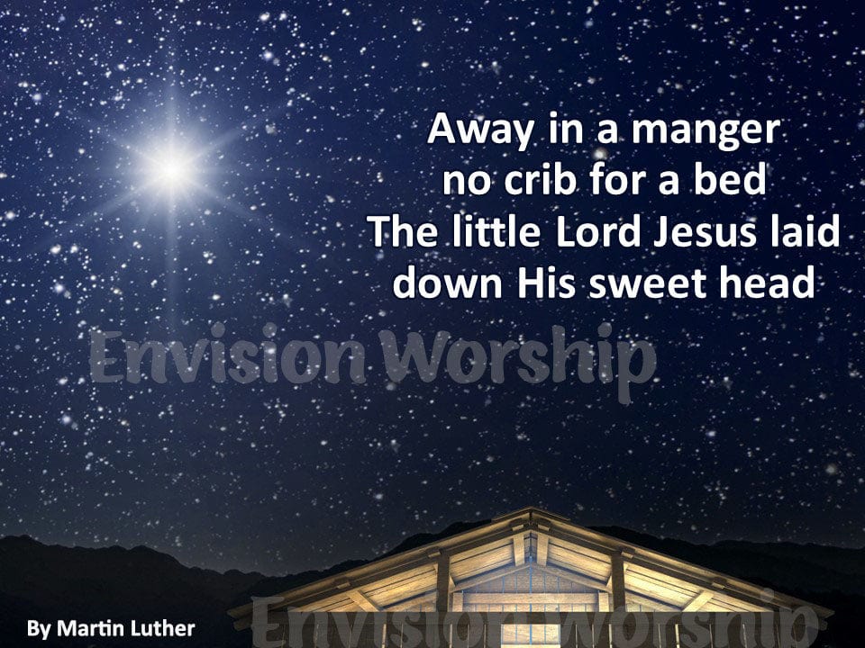 Christmas Away In The Manger PowerPoint, Christmas Away In The Manger church slides