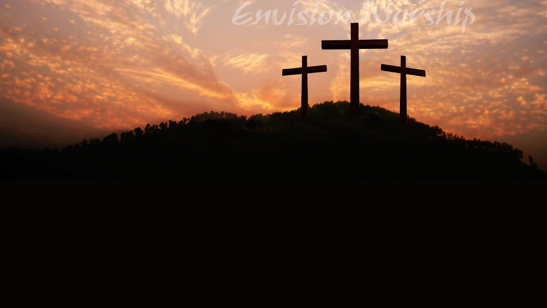 New Day church PowerPoint with gorgeous sky and empty cross.