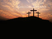 Easter Worship Slide with gorgeous Calvary image.