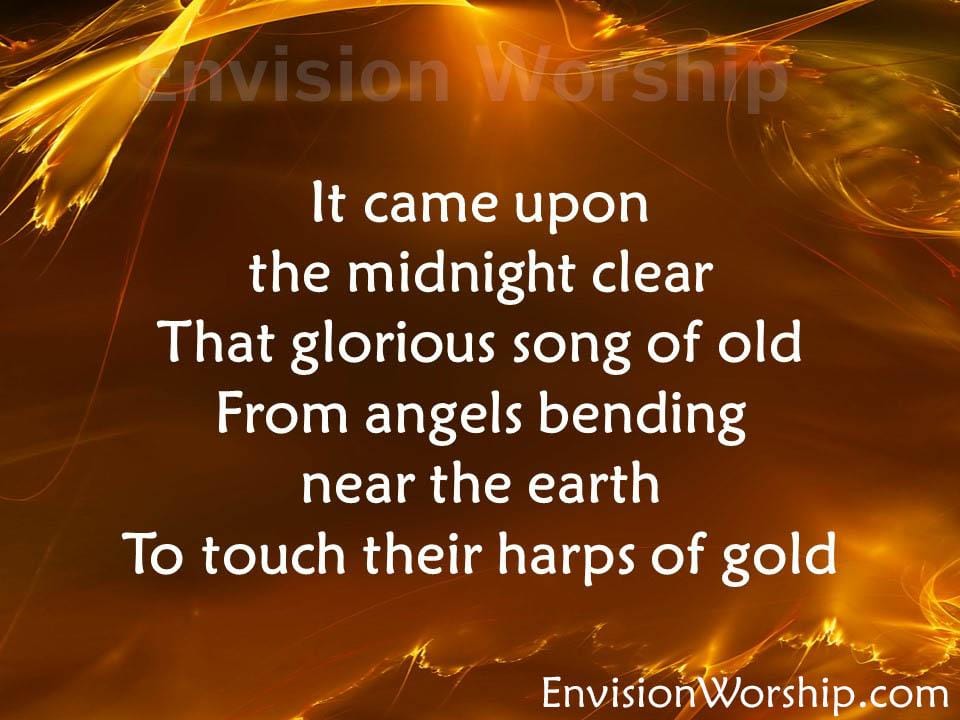It Came Upon A Midnight Clear Church Slides with lyrics