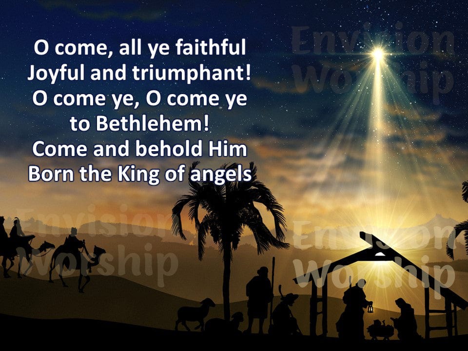 Shepherds, Wisemen, Holy Family, Baby Jesus in the Manger Christmas Nativity PowerPoint