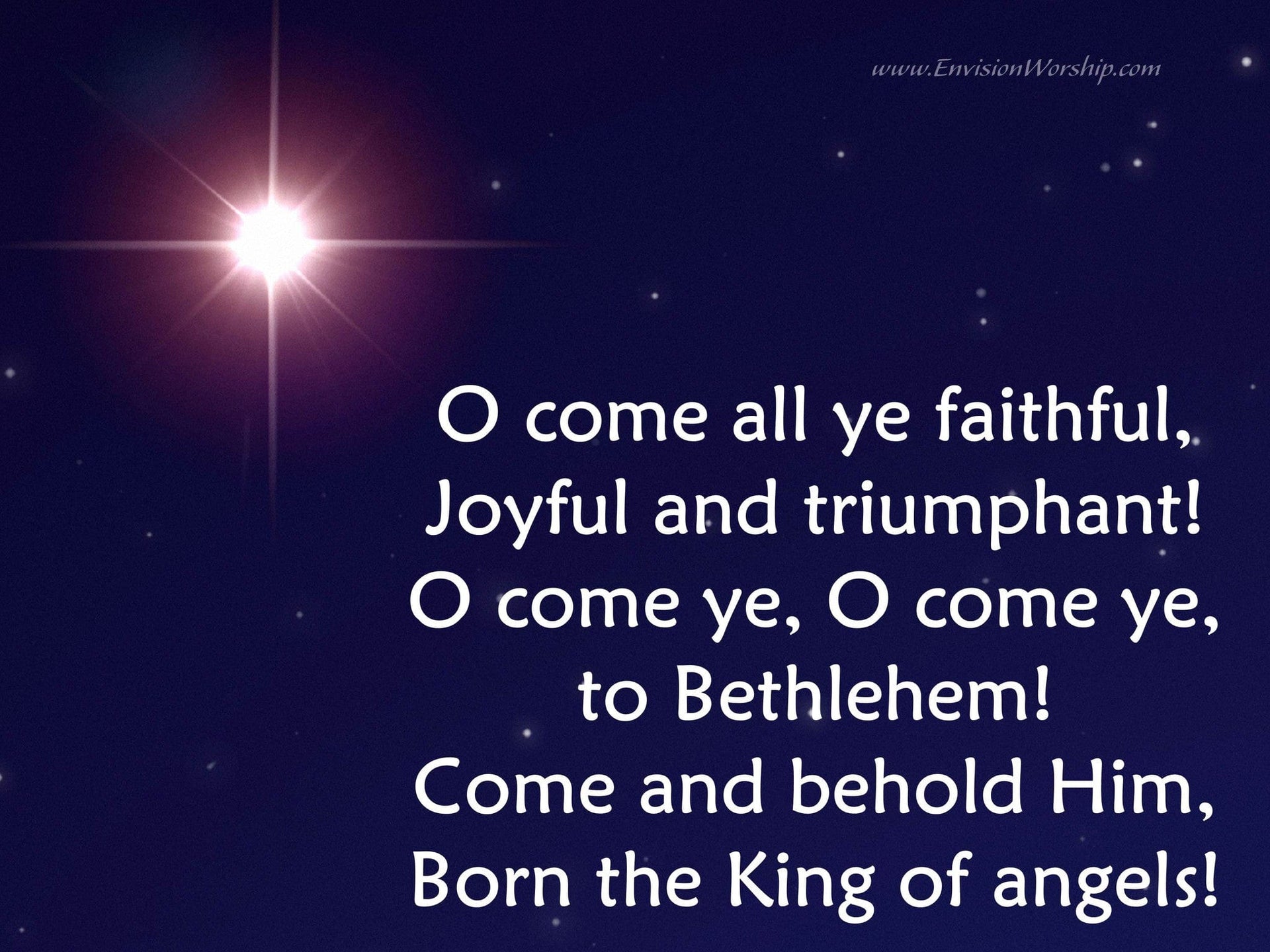 O come all ye faithful church slides for Christmas Eve Service