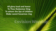 All Glory Laud and Honor lyrics PowerPoint presentation template slides for Palm Sunday service