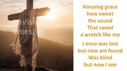 Amazing Grace Hymn lyrics PowerPoint Presentation Template Slides for Easter Worship Service 1