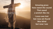 Amazing Grace Hymn lyrics PowerPoint Presentation Template Slides for Easter Worship Service 1