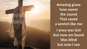 Amazing Grace Hymn lyrics PowerPoints Presentation Template Slides for Easter Worship Service 1