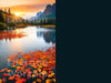 Autumn, Fall Leaves, Sunset, Mountain Lake Christian background PowerPoint Presentation slides