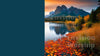 Autumn, Fall Leaves, Sunset, Mountain Lake Church PowerPoint template for worship