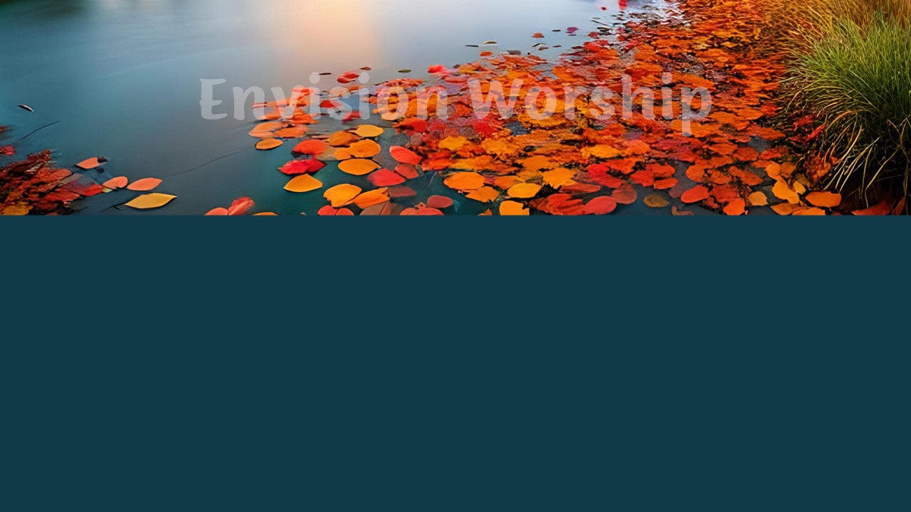 Autumn, Fall Leaves, Sunset, Mountain Lake Church PowerPoint Presentation template for worship