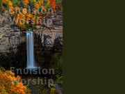 Autumn Waterfall PowerPoint Template Slides for Worship