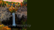 Thanksgiving Autumn Waterfall Church PowerPoint Template Slides for Worship