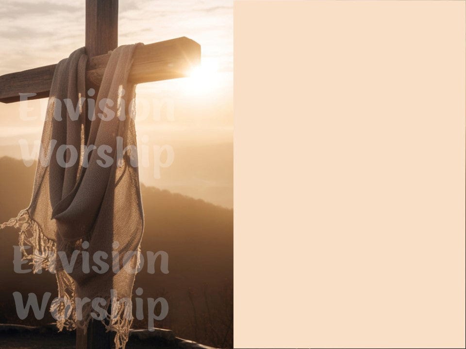 Cross Christian Background Church PowerPoint Presentation Template Slides for Easter Worship