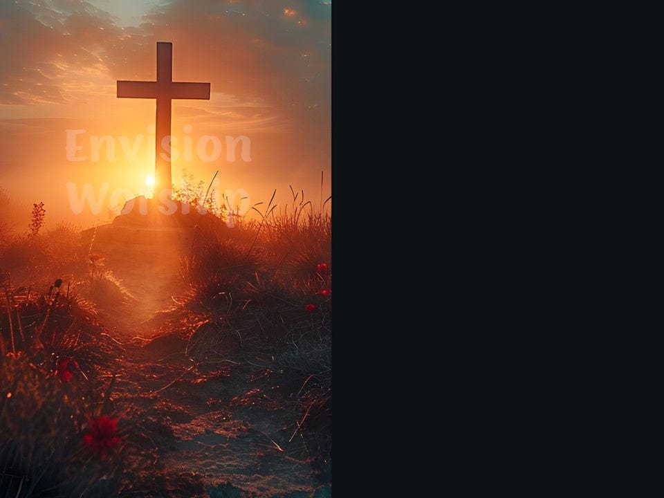 Easter morning Christian Cross Church PowerPoint Presentation template slides for worship service