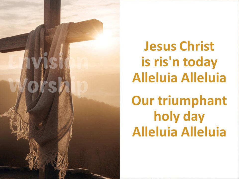 Jesus Christ is Risen Today Lyric PowerPoint Presentation Template Slides for Easter Worship