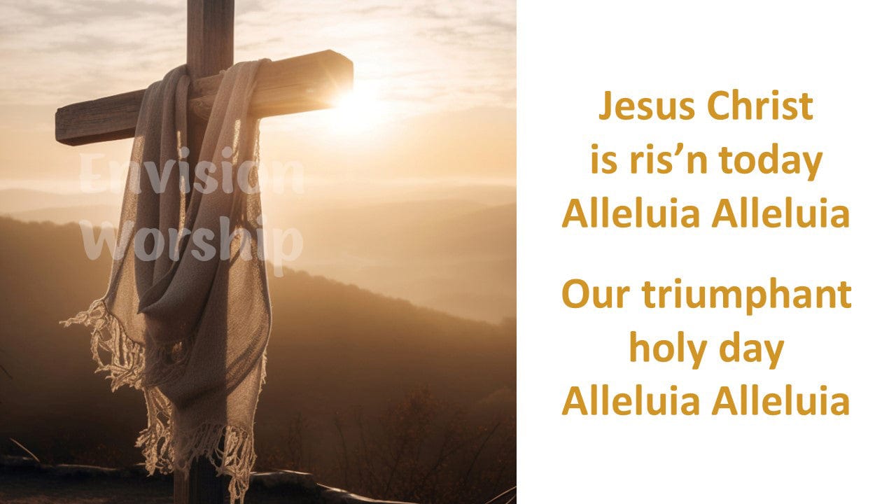 Jesus Christ is Risen Today Lyric PowerPoint Presentation Template Slides for Easter Worship