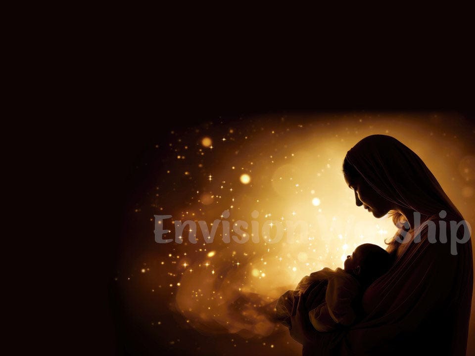 Mary and Baby Jesus Christmas PowerPoint Presentation template slides for worship