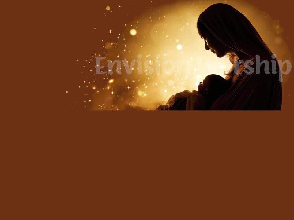 Baby Jesus and Mary Christmas PowerPoint Presentation template slides for Christmas Eve worship