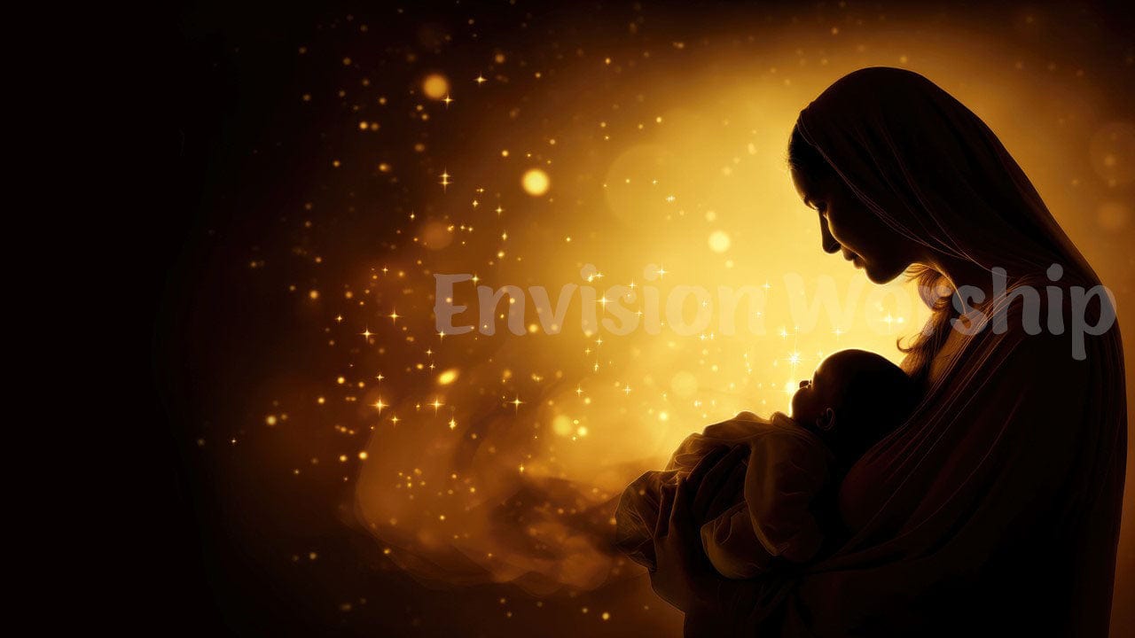 Mary and Baby Jesus Christmas PowerPoint Presentation template slides for worship