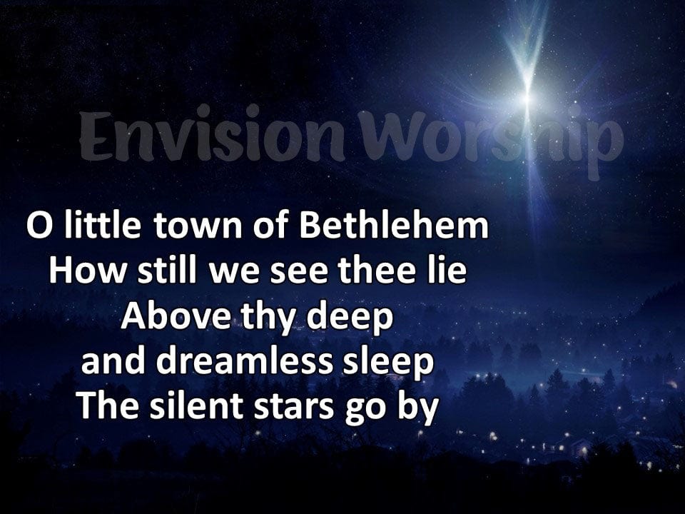 O Little Town of Bethlehem Lyrics PowerPoint Presentation Template slides for Christmas worship service