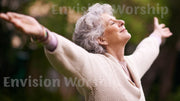 Senior woman praise prayer church PowerPoint presentation slides for worship