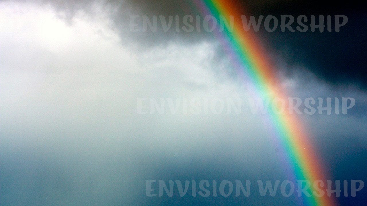 Rainbow PowerPoint presentation slides for worship