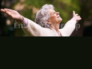 Senior woman prayer church PowerPoint presentation slides for worship