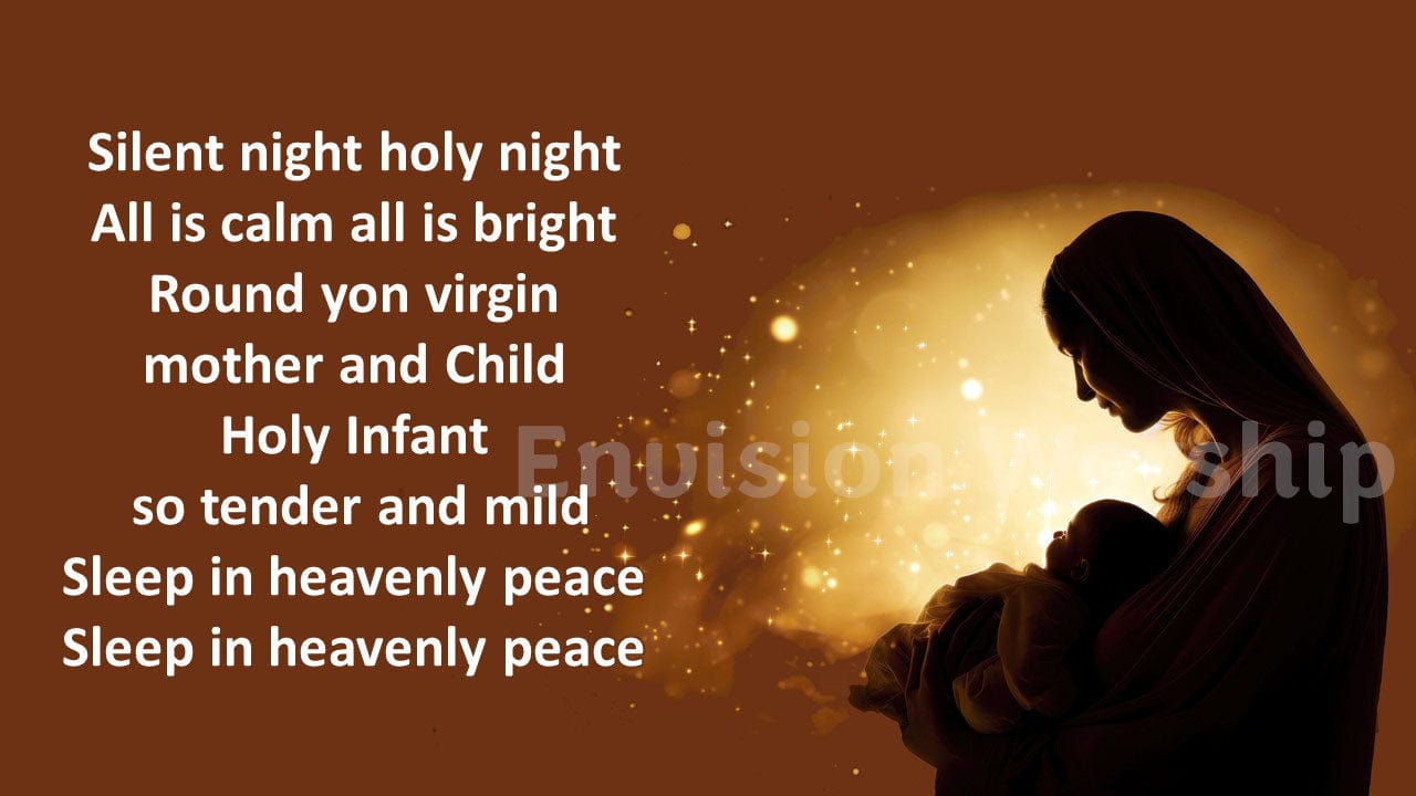 Silent Night lyrics worship PowerPoint Presentation slides for Christmas