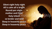 Silent Night, Nativity with Mary Baby Jesus lyrics PowerPoint Presentation slides for Christmas