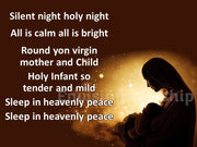 Silent Night Christmas Carol with lyrics PowerPoint Presentation Template slides for Christmas
