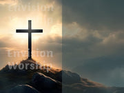 Sunrise Cross church PowerPoint presentation template slides for worship service 