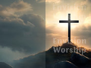 Sunrise Cross church PowerPoint presentation template slides for worship service 