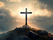 Sunrise Cross Christian Background PowerPoint presentation template slides for worship service