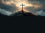 Sunrise Cross church PowerPoint presentation template slides for worship service 