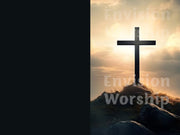 Sunrise Cross worship PowerPoint presentation template slides for church service