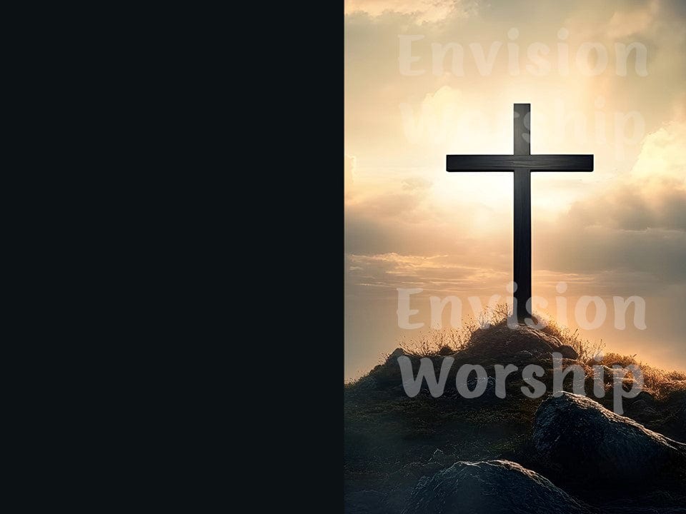 Sunrise Cross worship PowerPoint presentation template slides for church service
