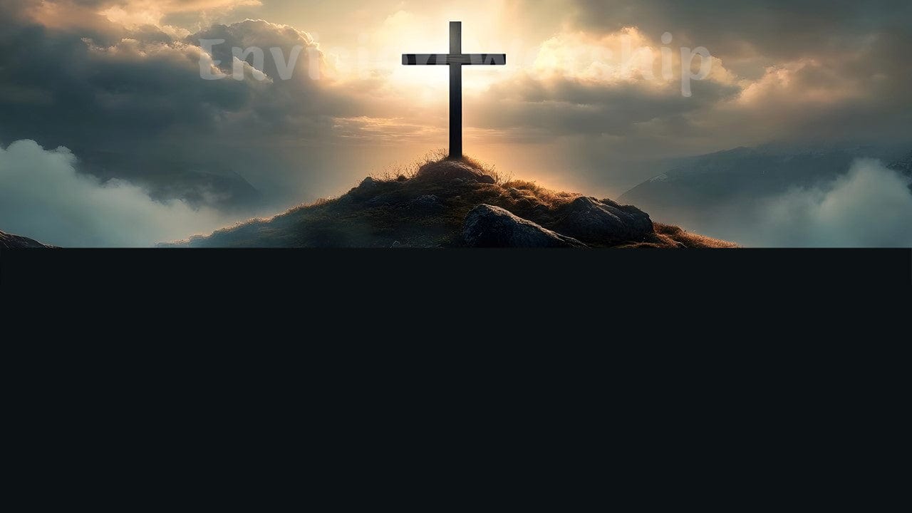 Sunrise Cross Christian Background church PowerPoint presentation template slides