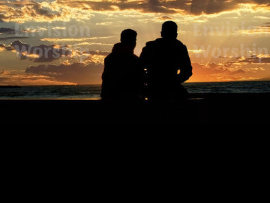 Summer, Sunset, Father and Son, Friends Church PowerPoint Presentation Slides