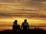 Sunset couple summer church PowerPoint Presentation template for worship