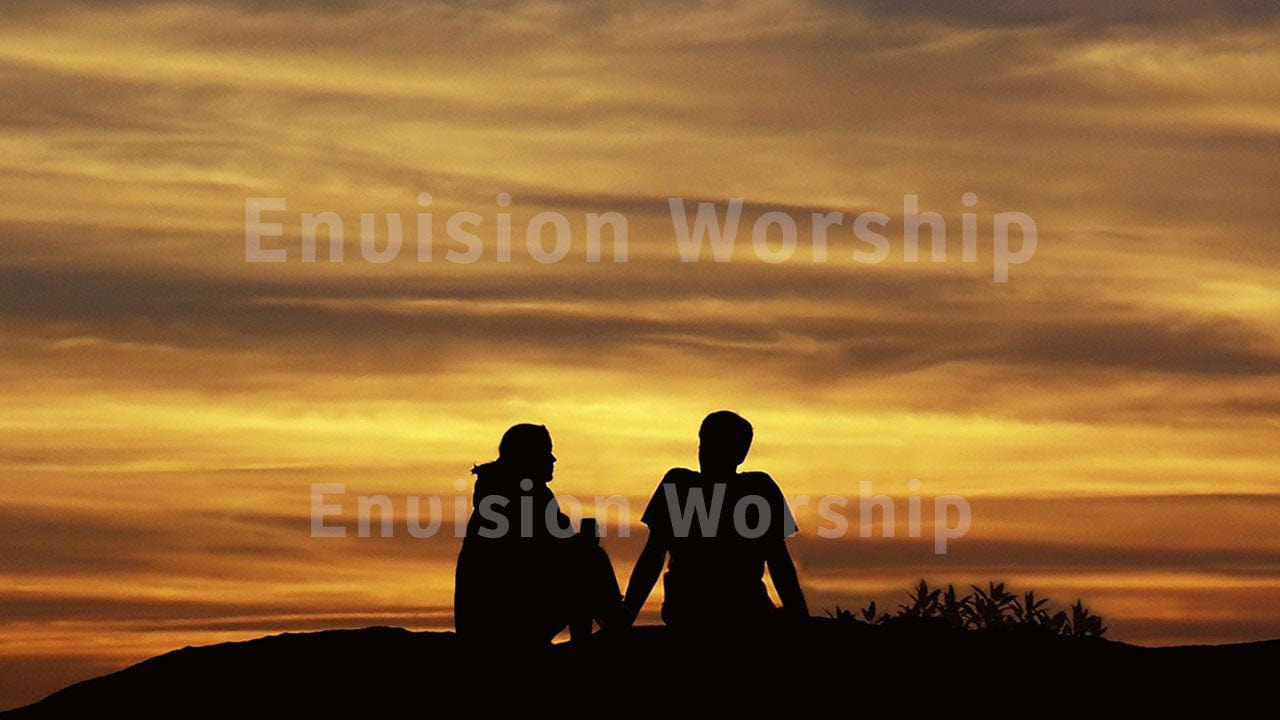 Sunset couple summer church PowerPoint Presentation slides for worship