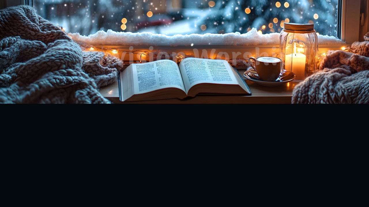 Winter Bible Verse Church PowerPoint template slides for worship