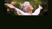 Senior woman praying church PowerPoint presentation slides for worship