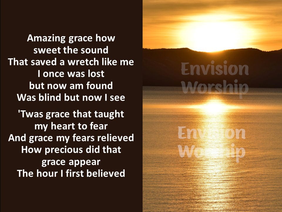 Amazing Grace Lyric PowerPoint Presentation Template