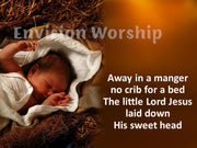 Away in a Manger church slides with lyrics